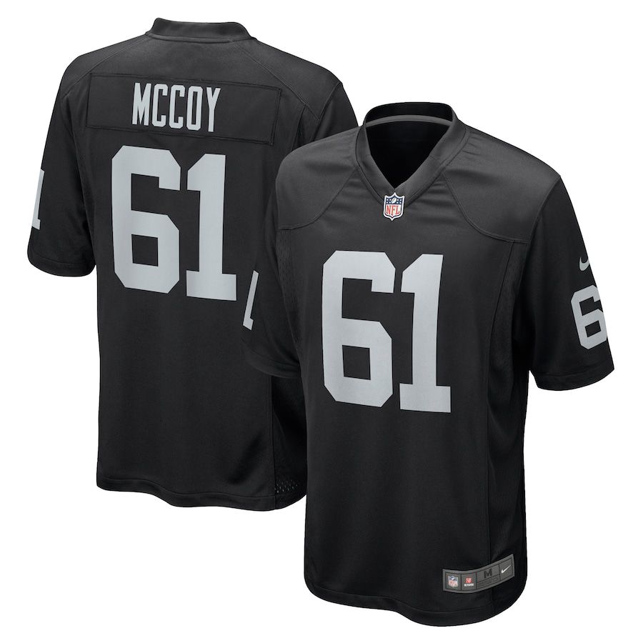 Men Oakland Raiders 61 Gerald McCoy Nike Black Game NFL Jersey